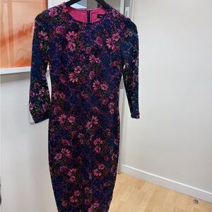 Kensie Vibrant Floral Long Sleeve Dress